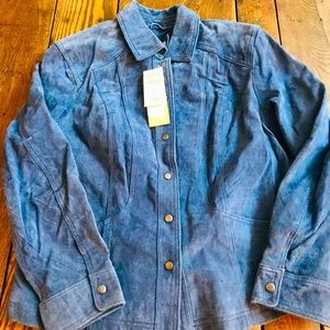 Sueded leather jacket....lined...NWT